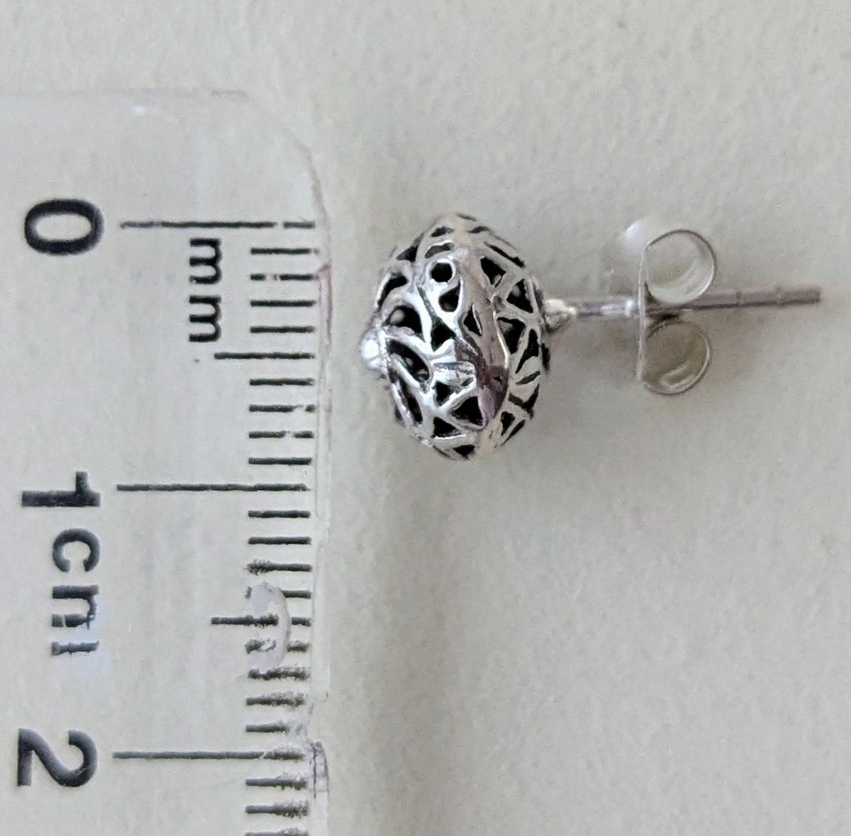 Filigree Silver Stud