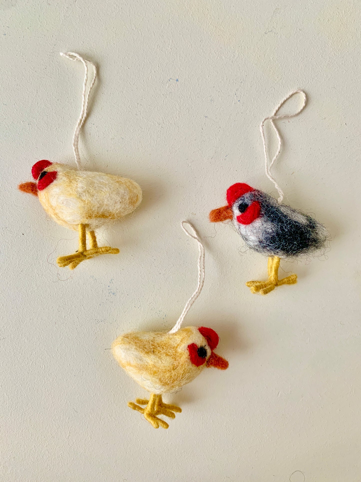 Felt Chicken Trio Decoration