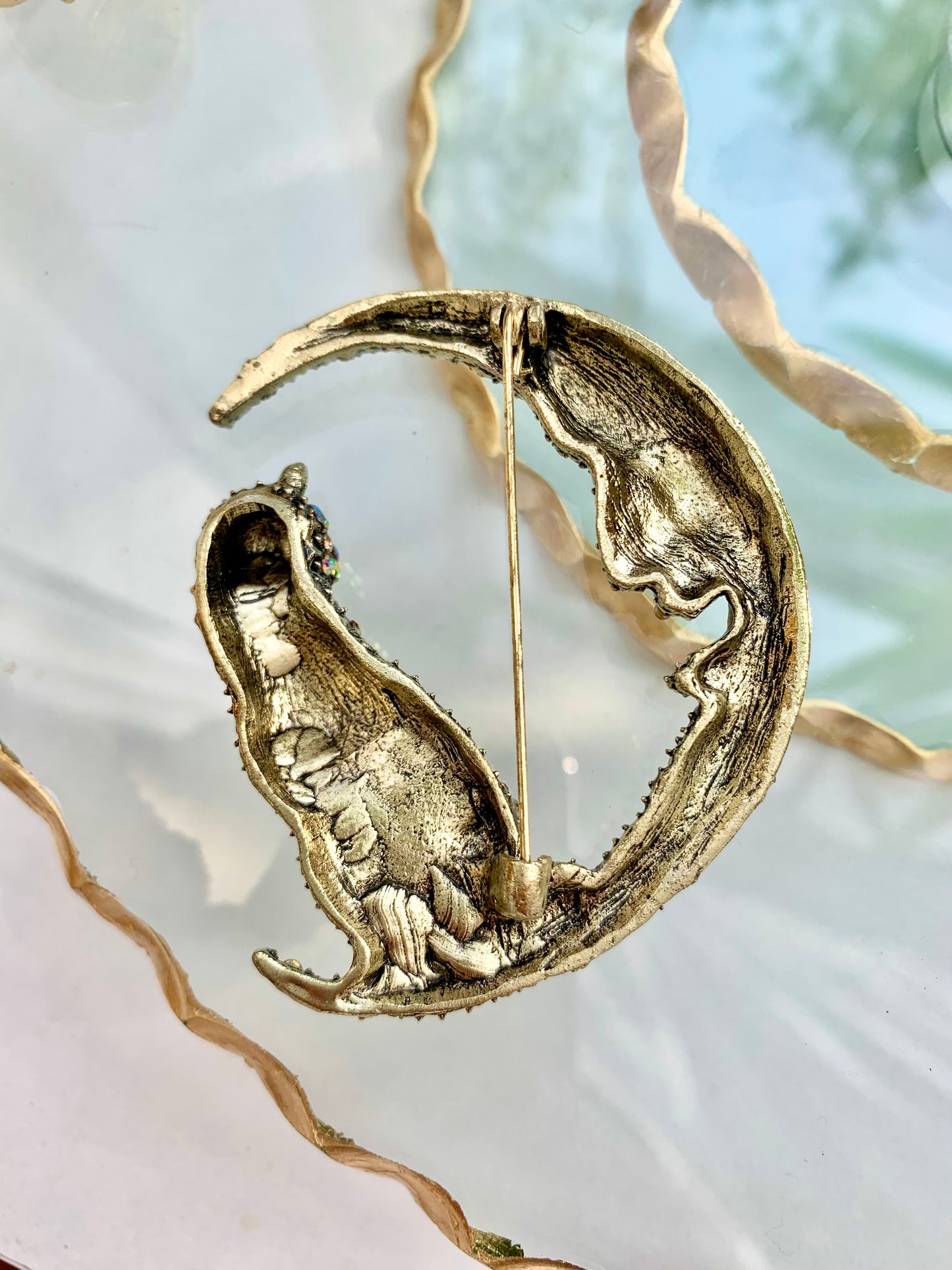 Midnight Moon Kitty Brooch Pin