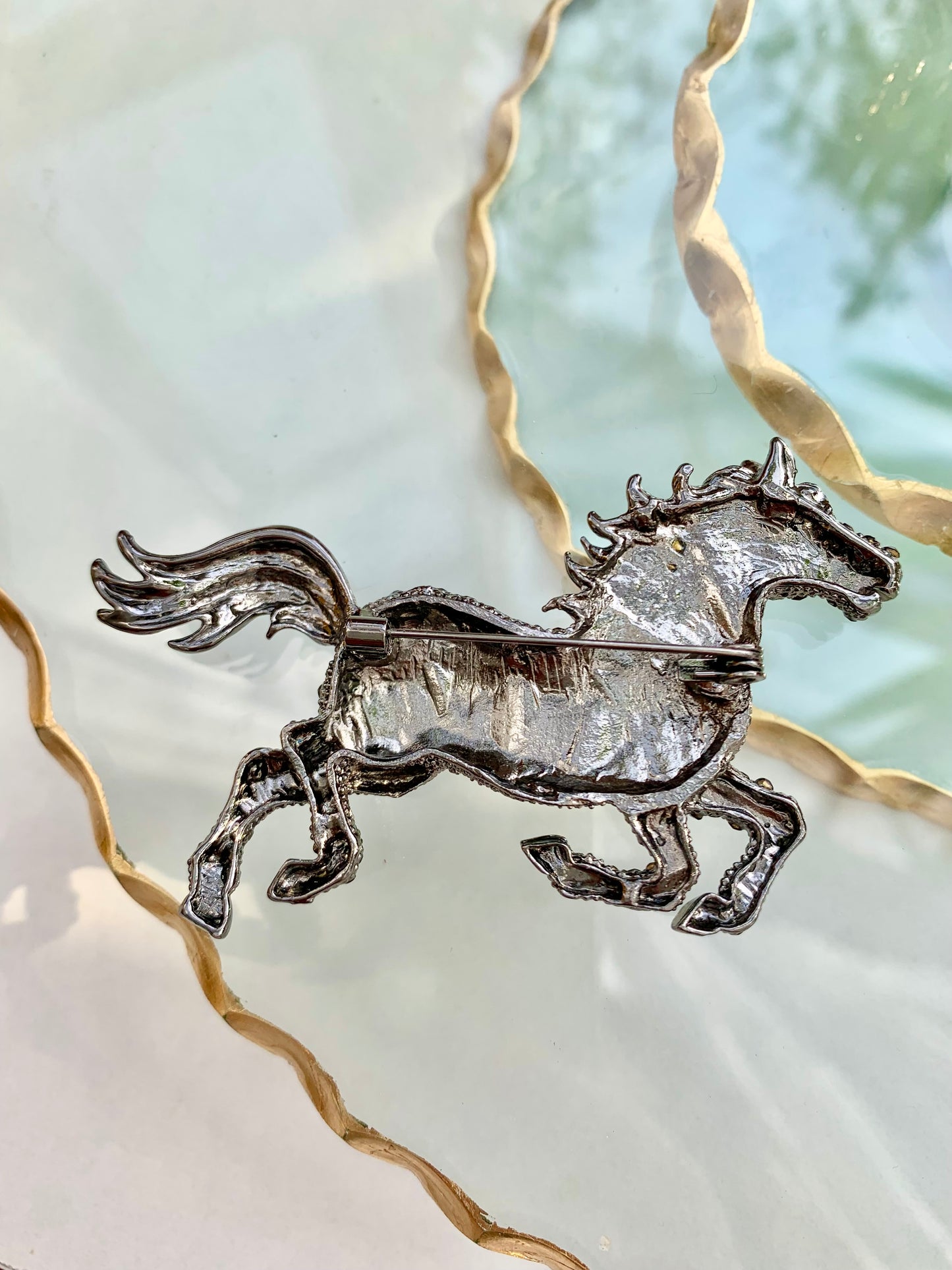 Jewelled Stallion Brooch Pin