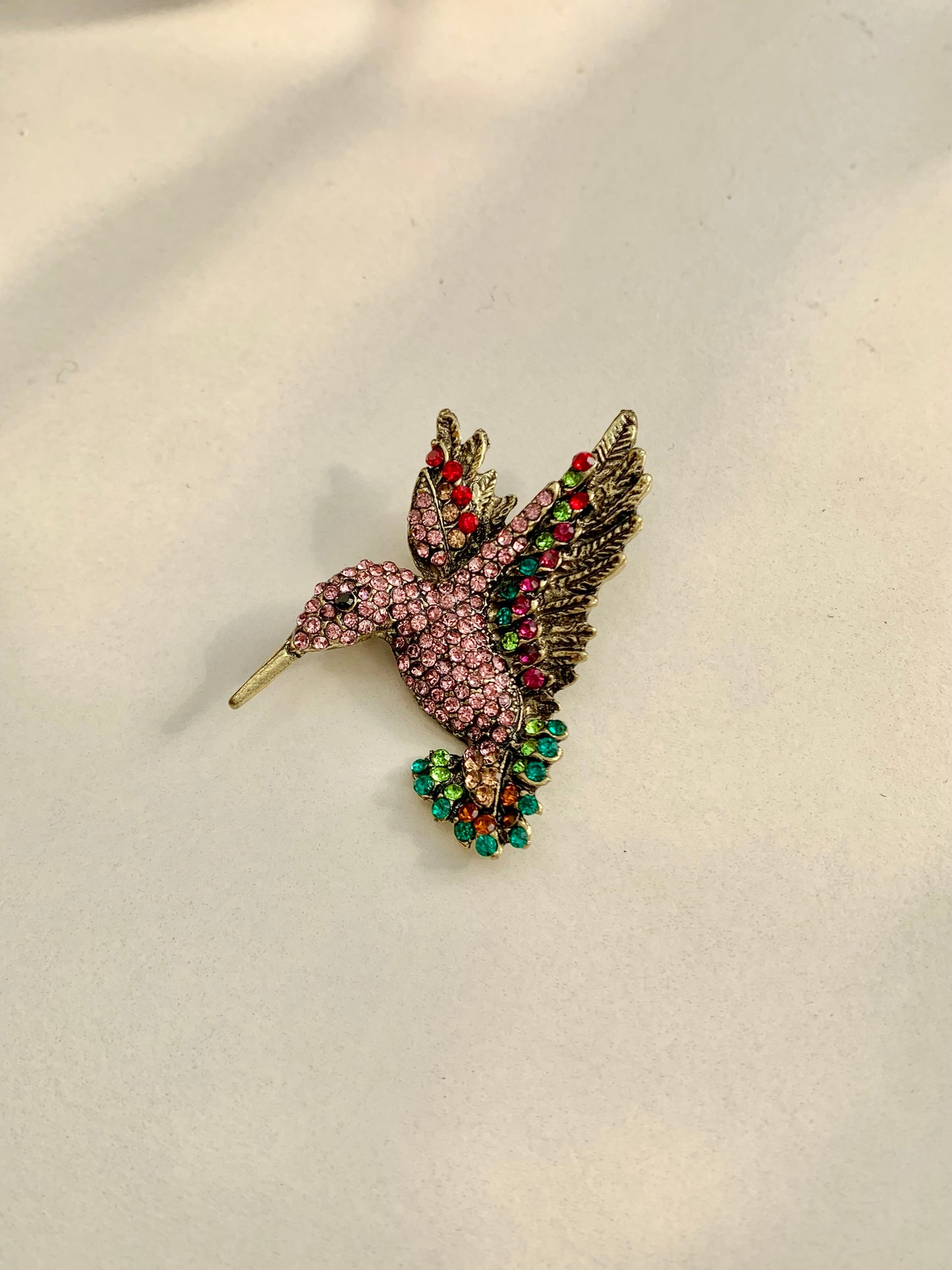 Jewelled Hummingbird Brooch Pin