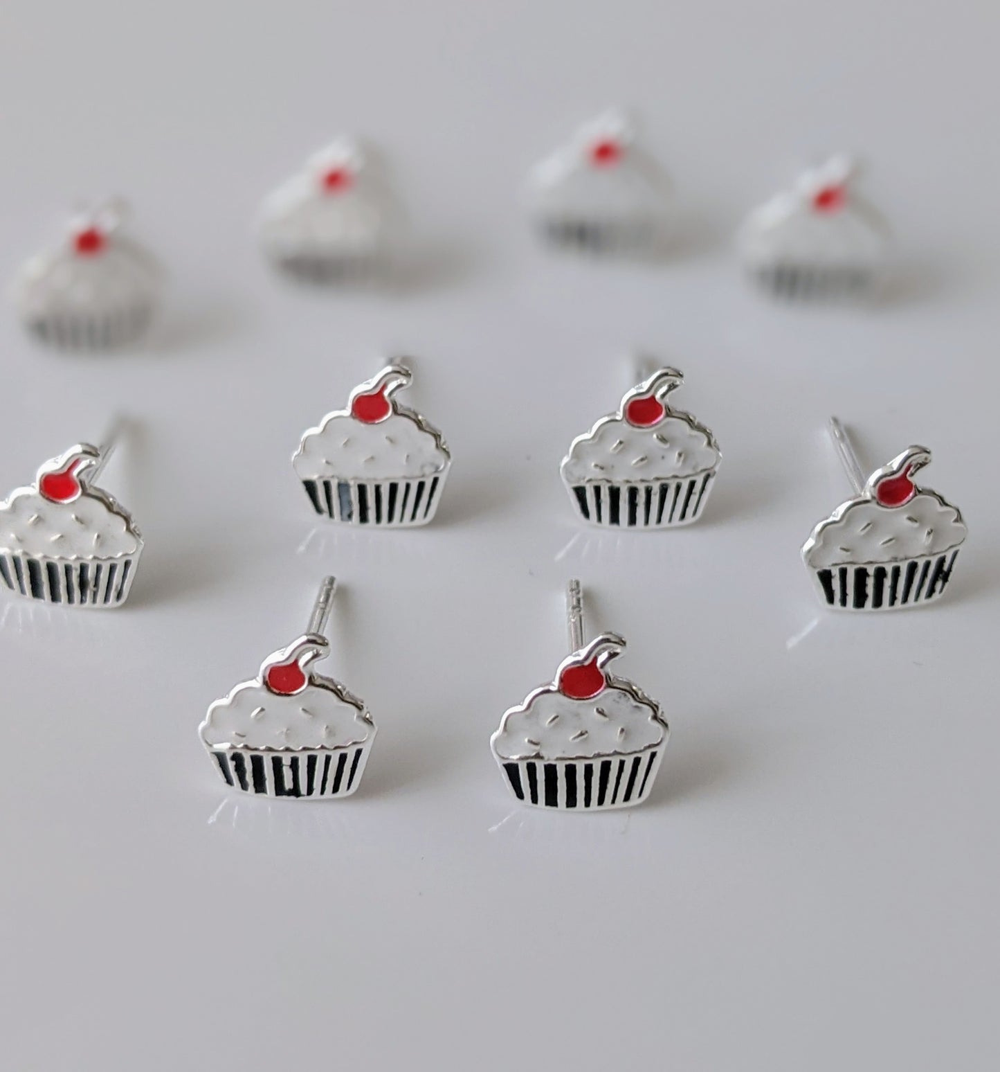 Black & White Classic Cupcake Stud