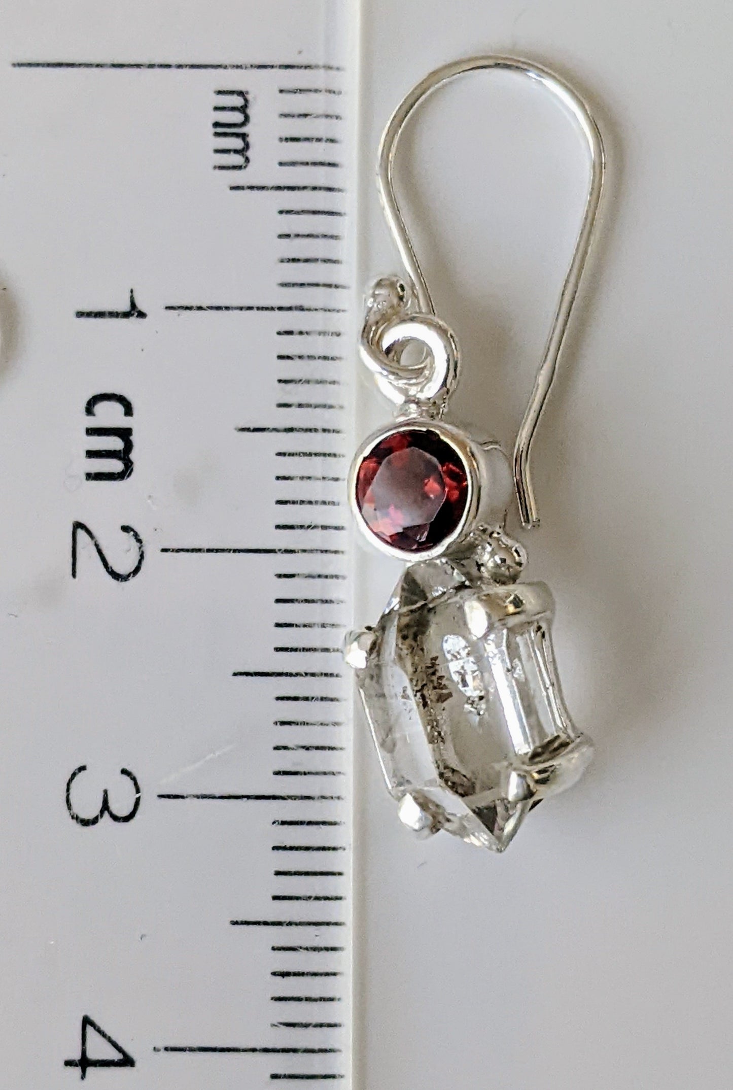 Herkimer Diamond & Peridot Earrings