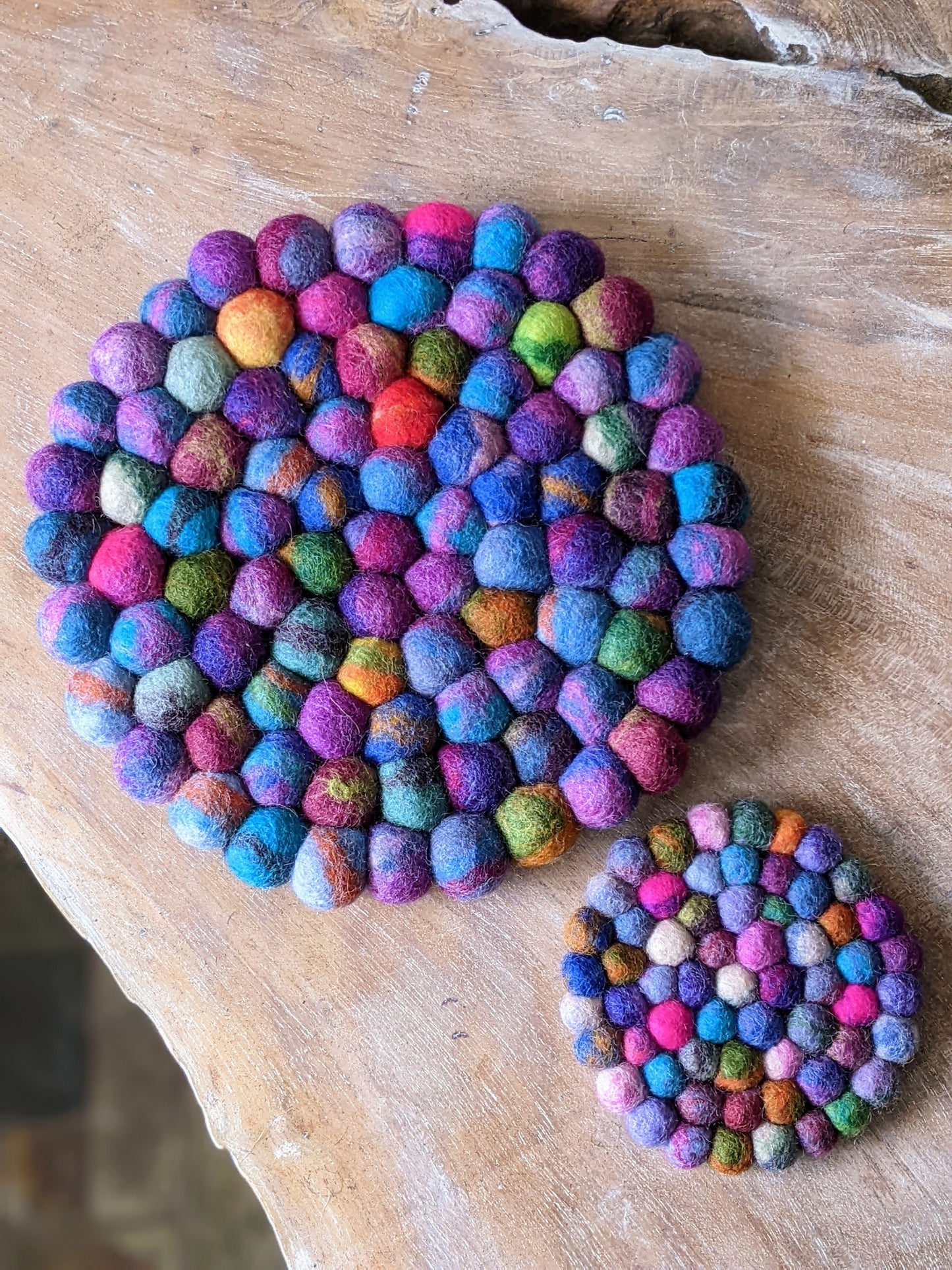 Felt Ball Trivet - Purple Haze