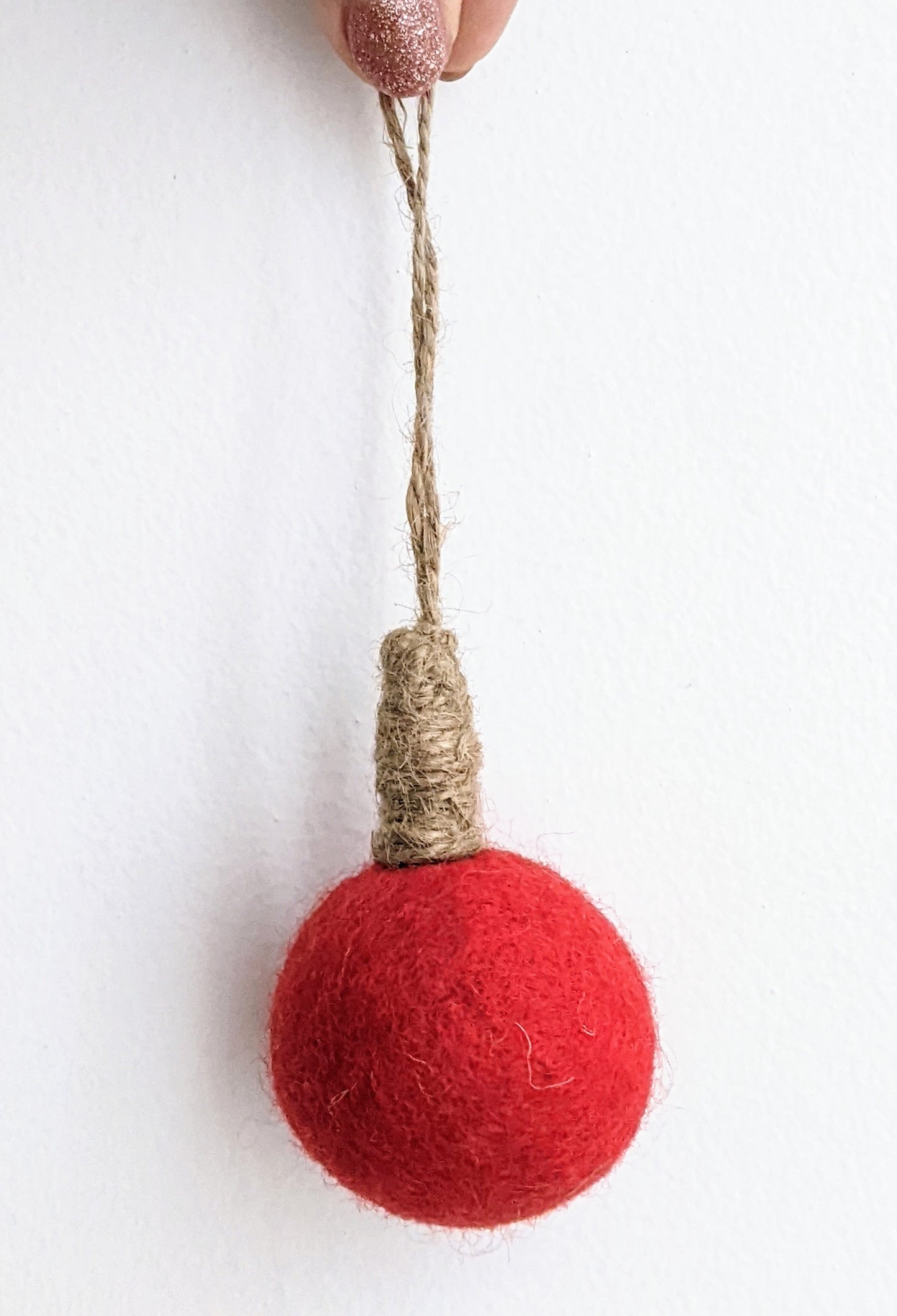 Red Felt Ball Ornament