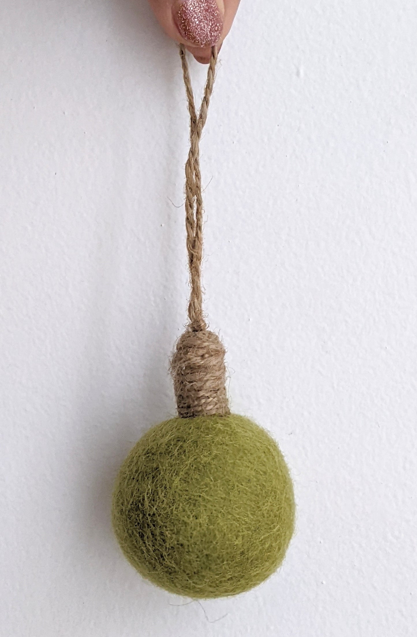 Green Felt Ball Ornament