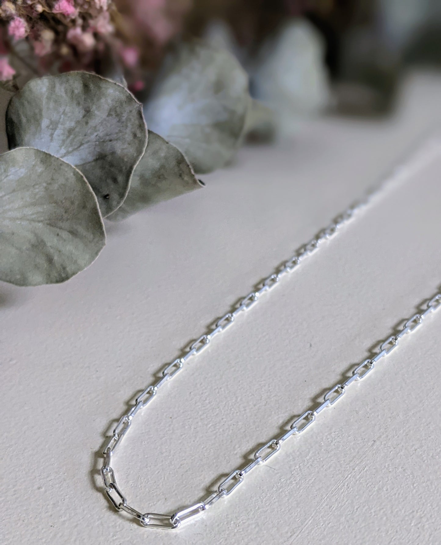 Mini Paperclip Silver Chain Necklace