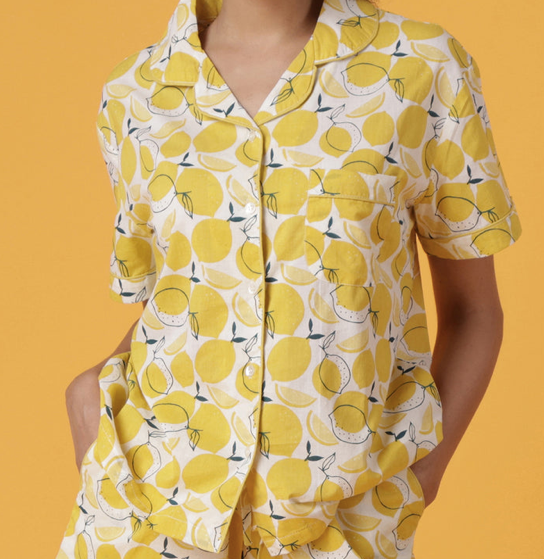 Lemon Shorts PJ Set
