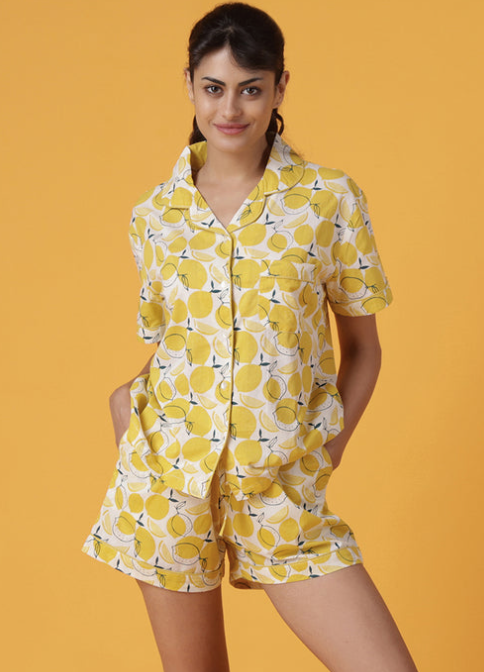 Lemon Shorts PJ Set