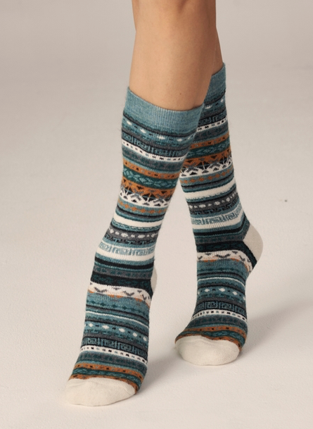 Mint Fair Isle Socks