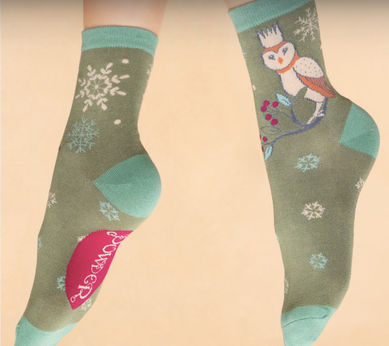 Royal Highness Owl Ladies Ankle Socks