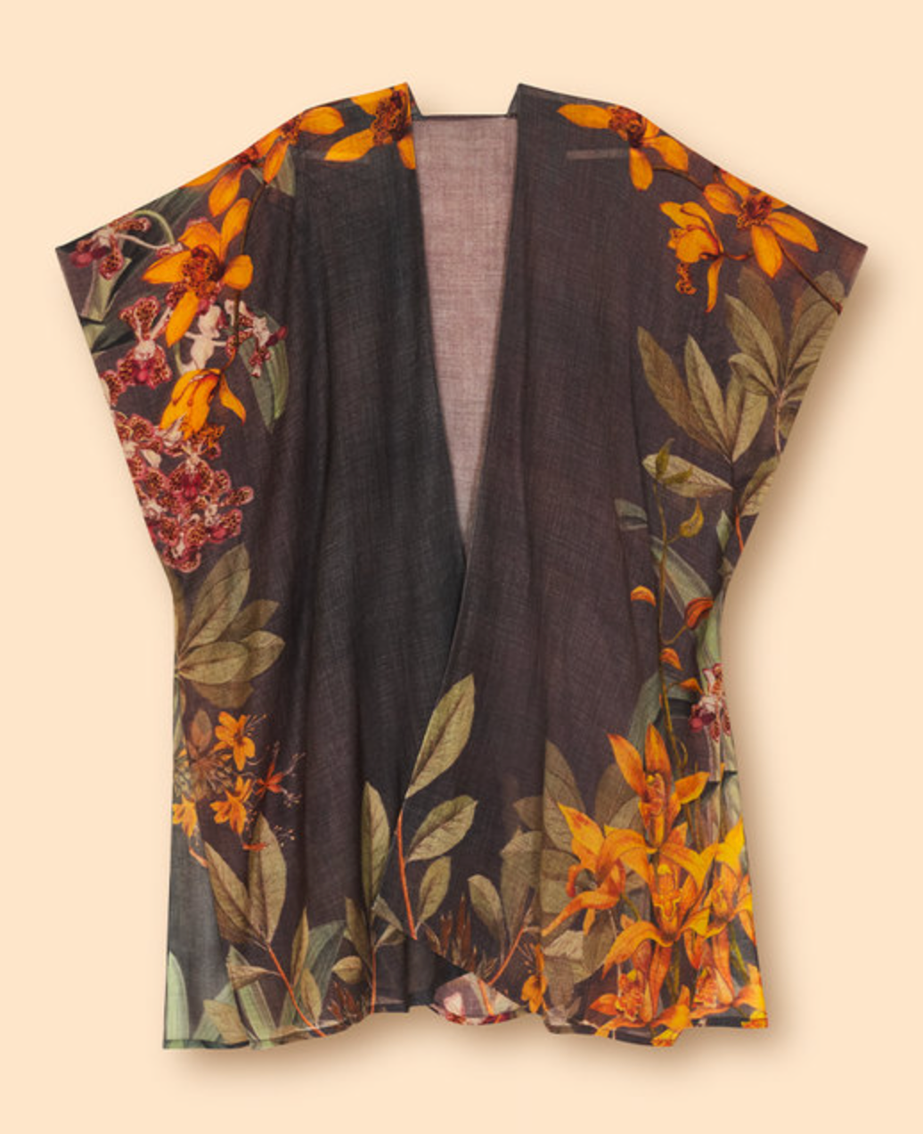 Wool Wraparound Botany Bliss - Charcoal