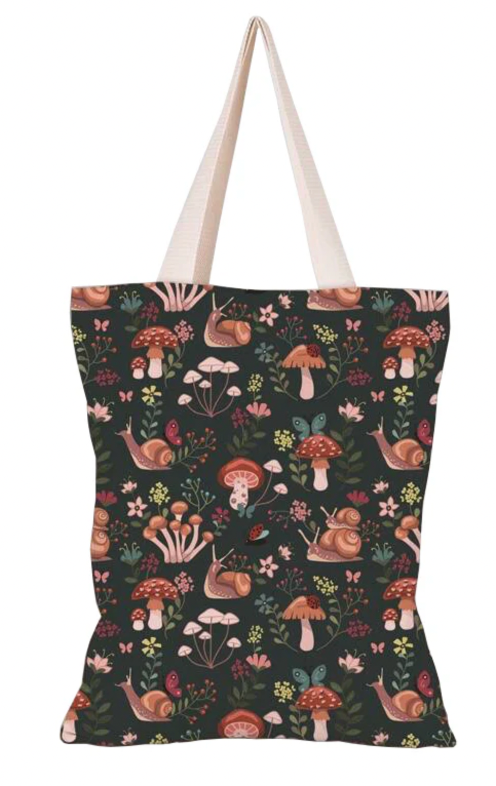 Snail & Mushrooms Tote Bag