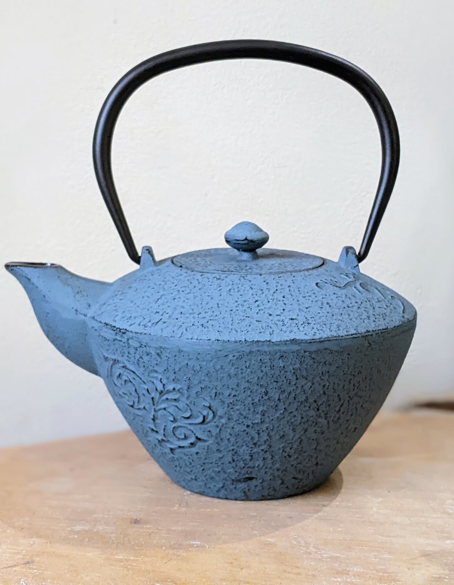 Blue Cast Iron Teapot