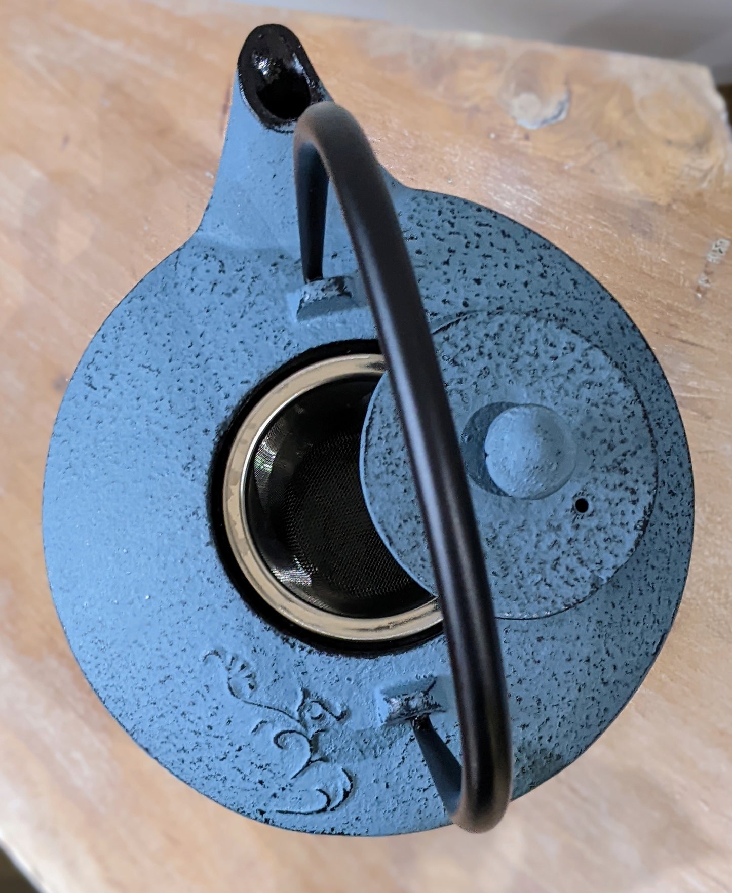 Blue Cast Iron Teapot