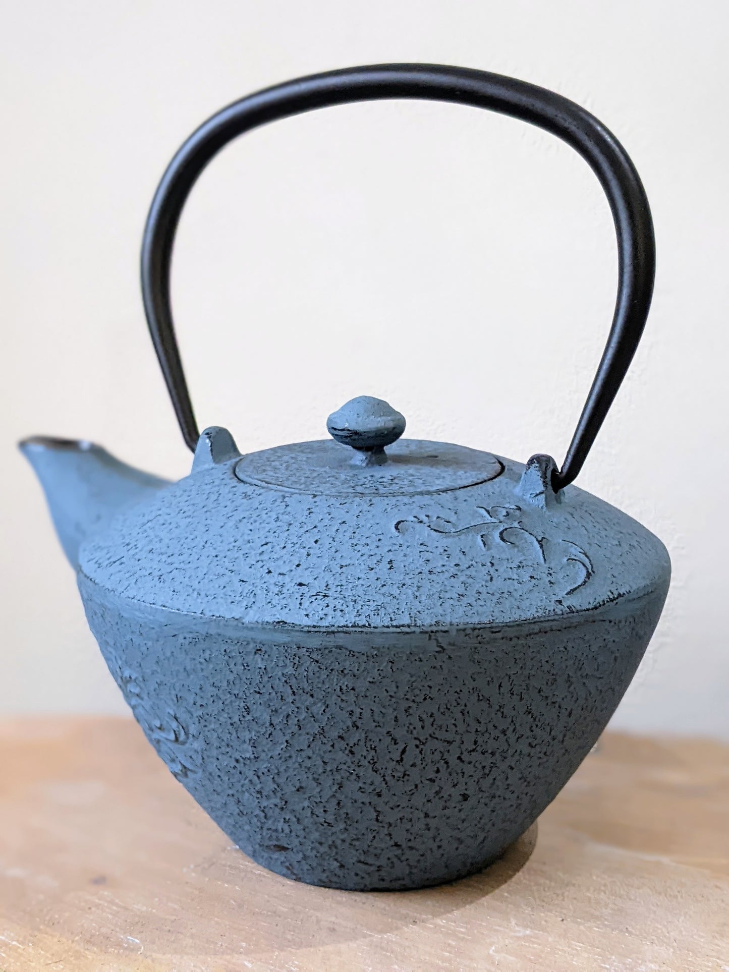 Blue Cast Iron Teapot