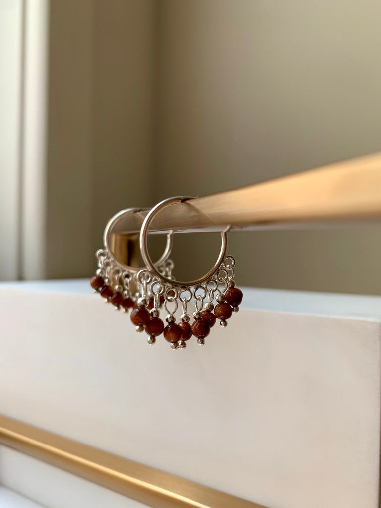 Gemstone Hoop Earrings