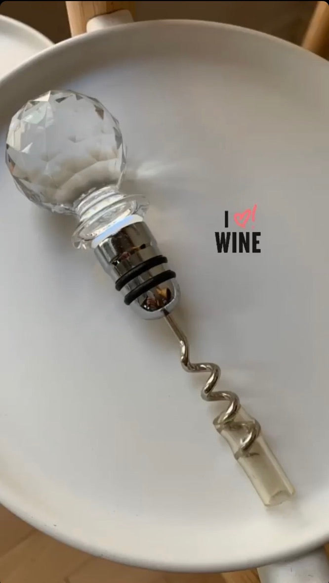 Crystal Clear Bottle Wine opener/stopper