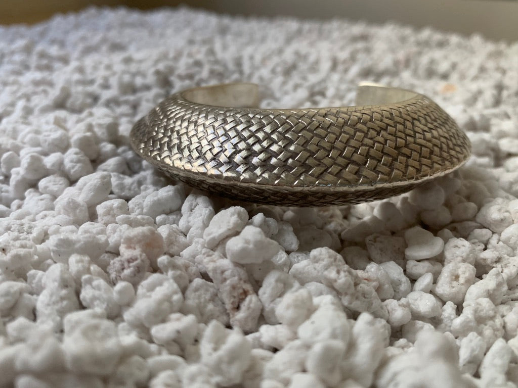 Weaved Silver Cuff Bracelet