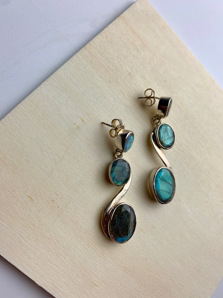 Lawrence Earrings- Labradorite