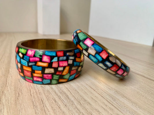 Colourful Resin Bangle Bracelet