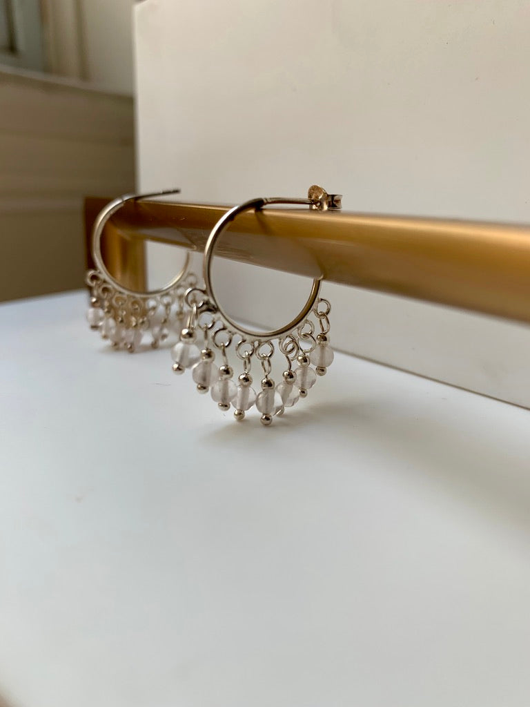 Gemstone Hoop Earrings