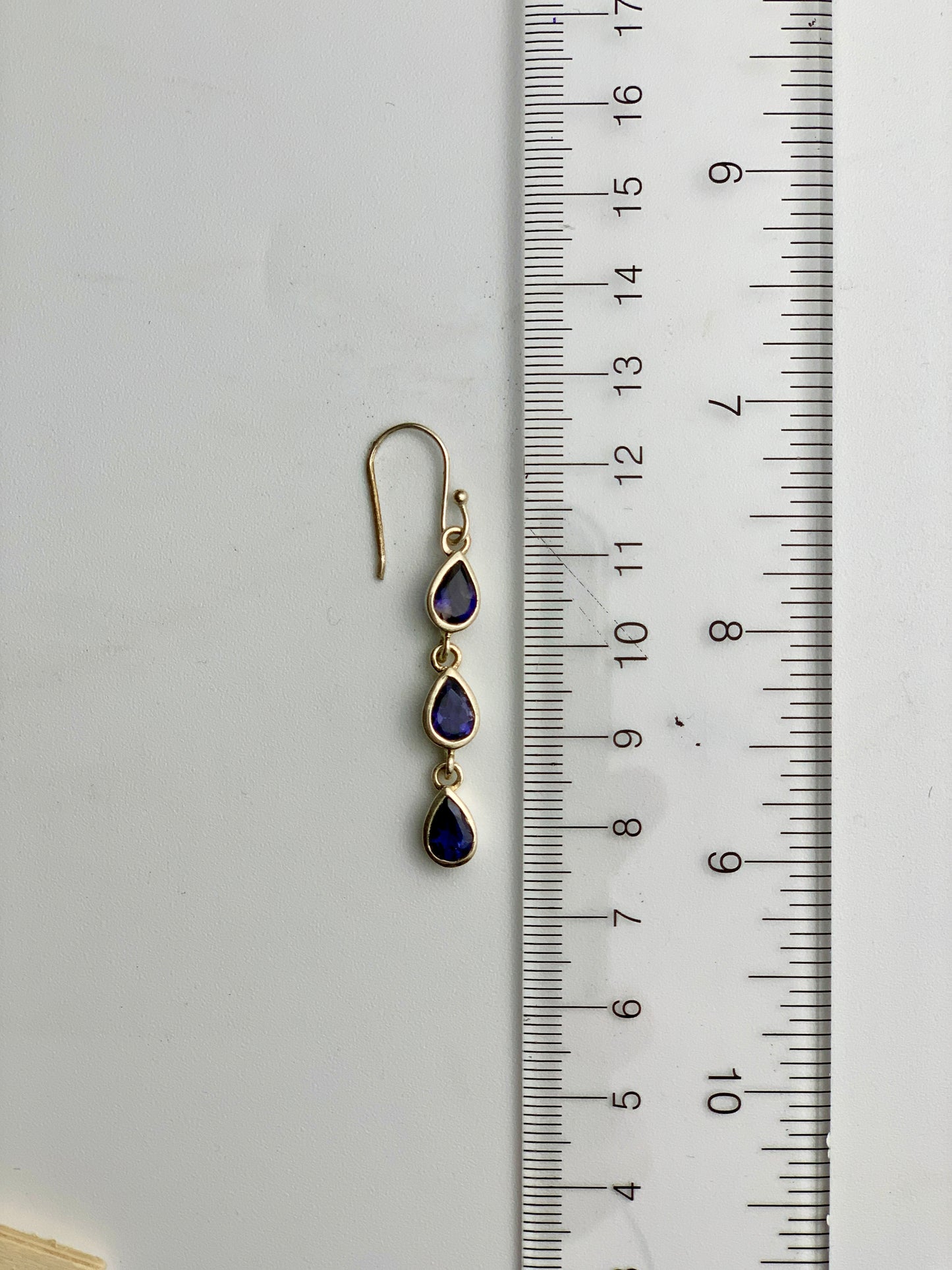Tri Tier Earrings- Iolite