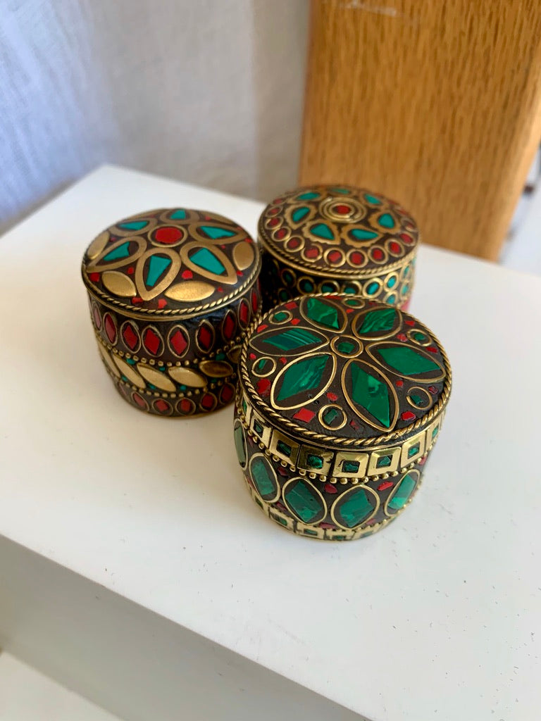 Embellished Cylinder Trinket Box