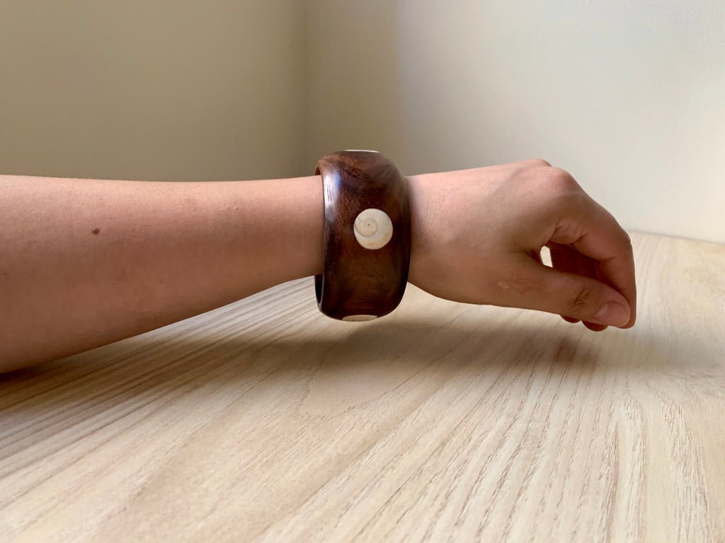 Shell inlay Wood Bracelet