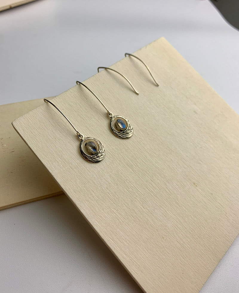 Long Drop Oval Earrings