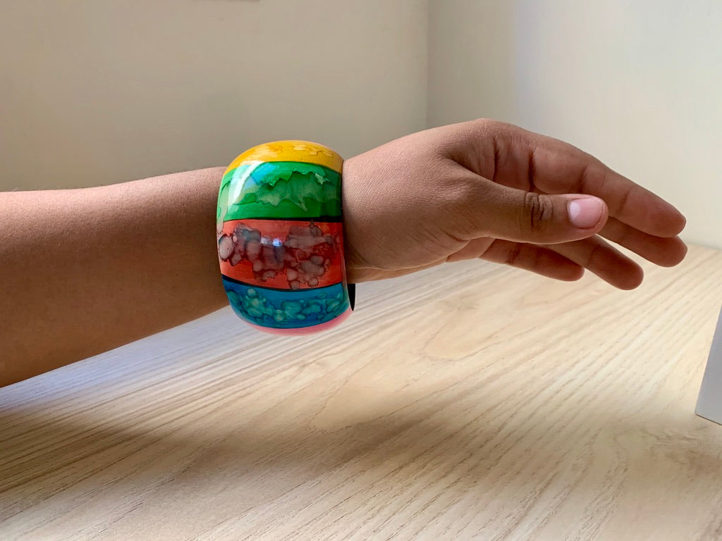Rainbow Wood Bangle