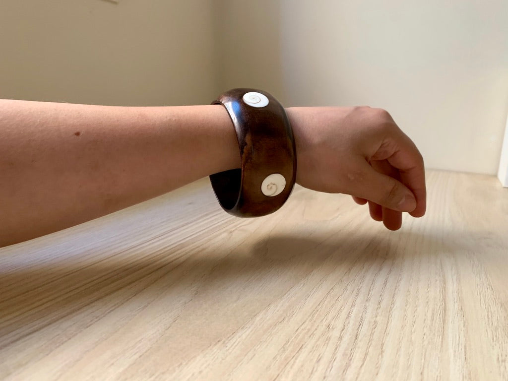 Shell inlay Wood Bracelet