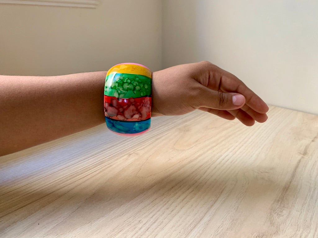 Rainbow Wood Bangle