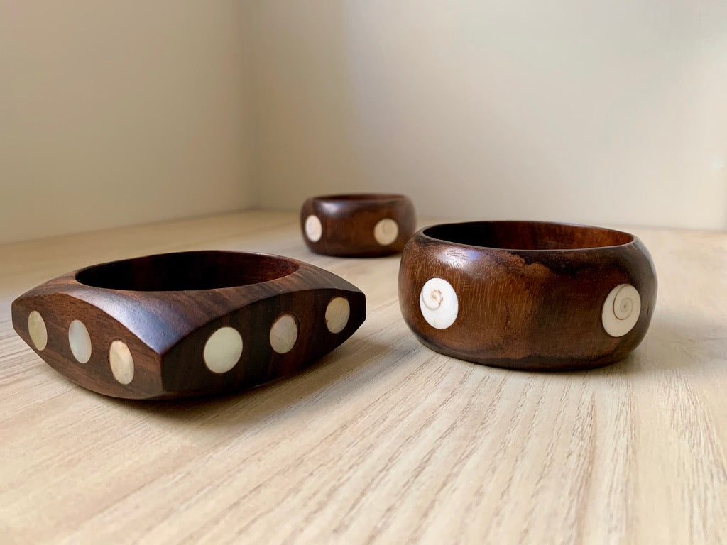 Squared Mother of Pearl & Wood Bracelet