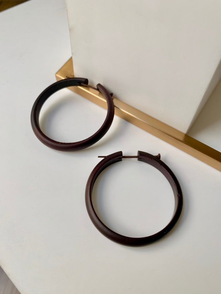 Wood Hoop Earring