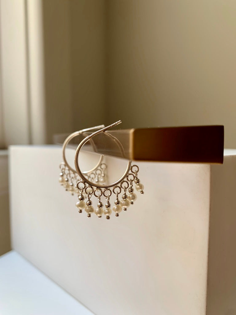 Gemstone Hoop Earrings
