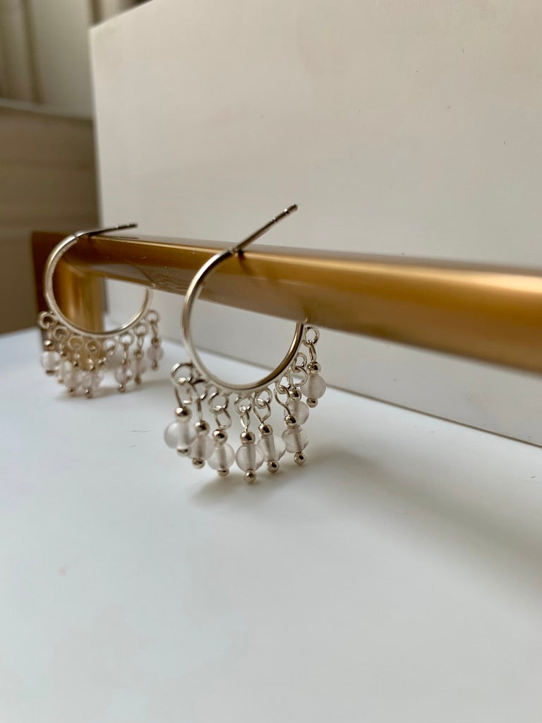 Gemstone Hoop Earrings