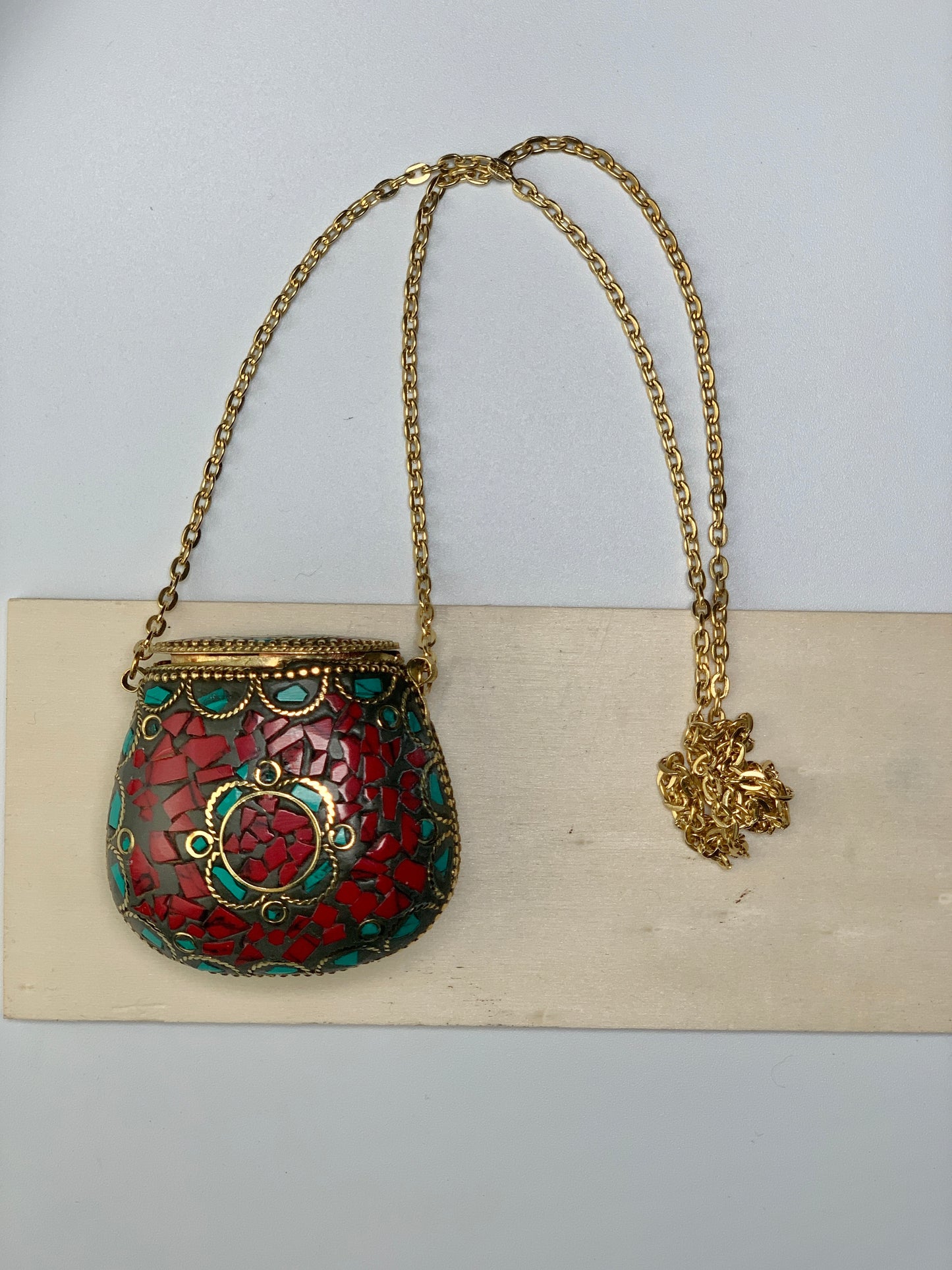 Mosaic Keepers Pouch Necklace - Red
