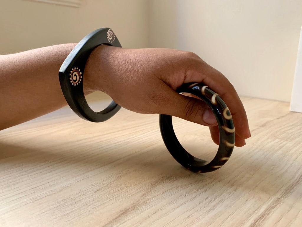 Tri Wood Bangle Bracelet