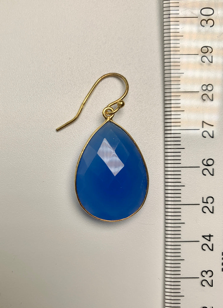 Reina Earrings- Cobalt Blue Chalcedony