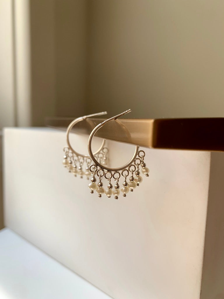 Gemstone Hoop Earrings