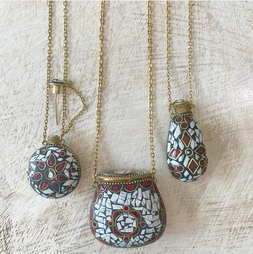 Mosaic Keepers Pouch Necklace - Turquoise