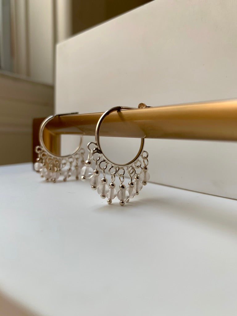 Gemstone Hoop Earrings