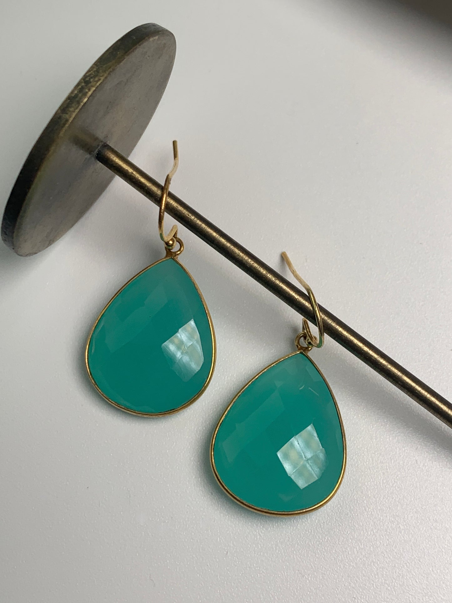 Reina Earrings- Aqua Chalcedony