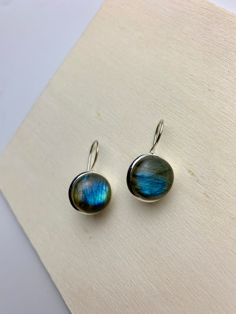 Labradorite Earrings Round