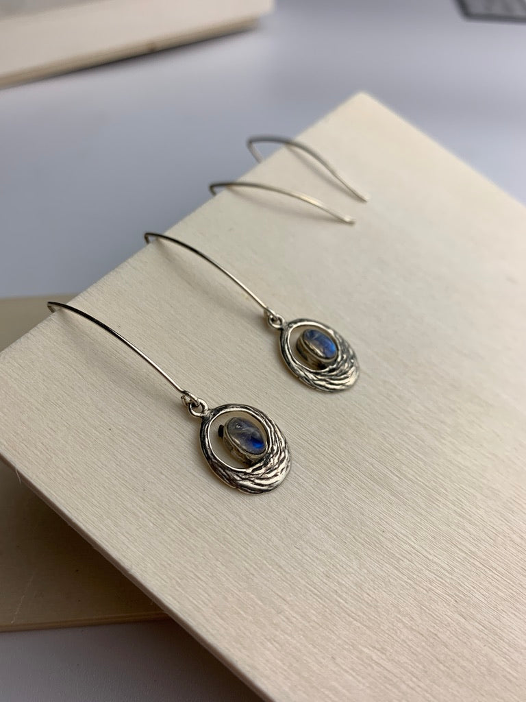 Long Drop Oval Earrings