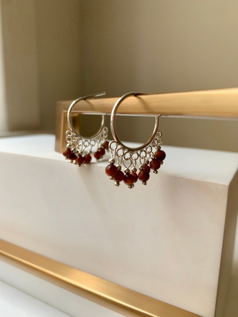 Gemstone Hoop Earrings