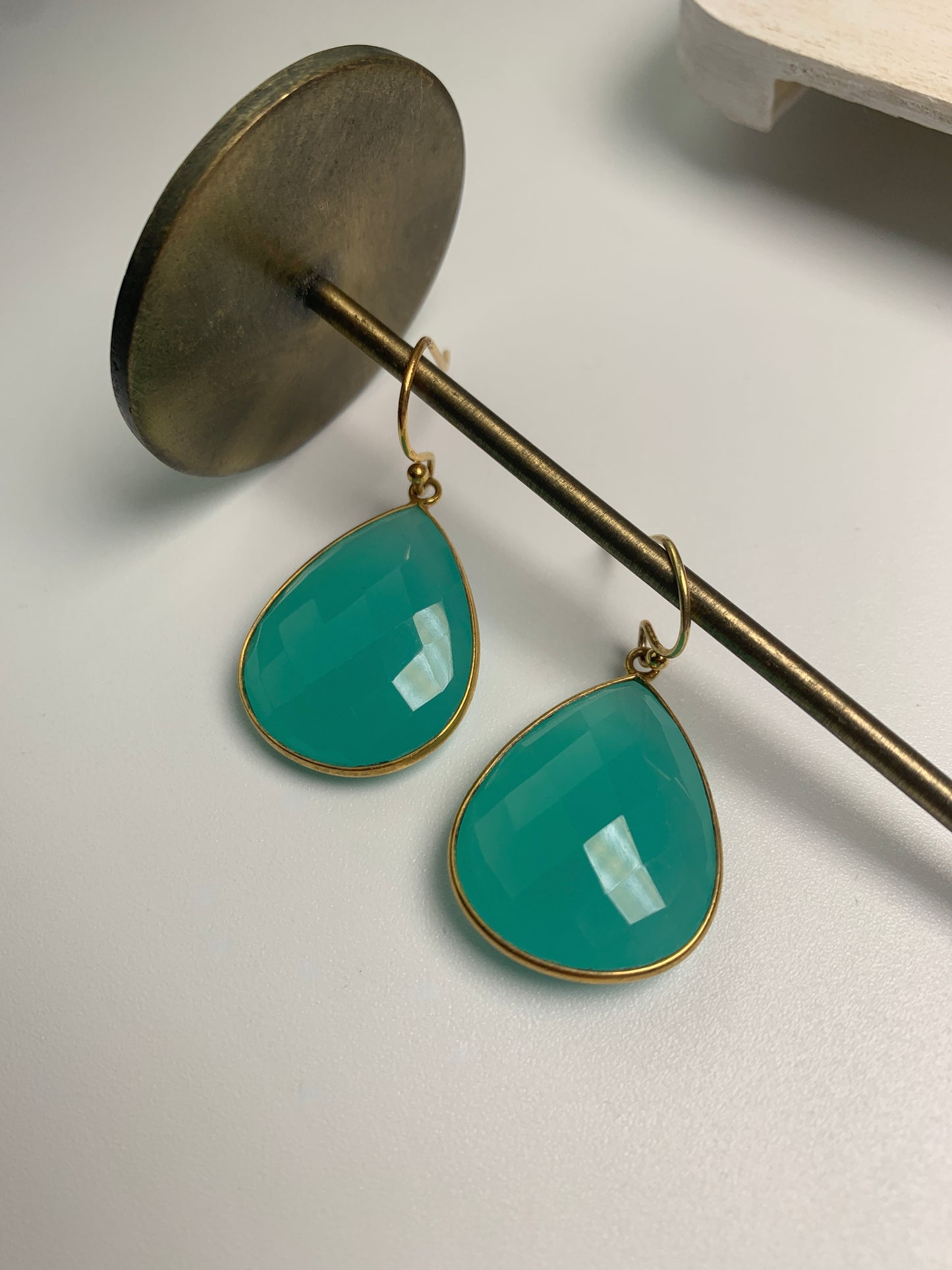 Reina Earrings- Aqua Chalcedony
