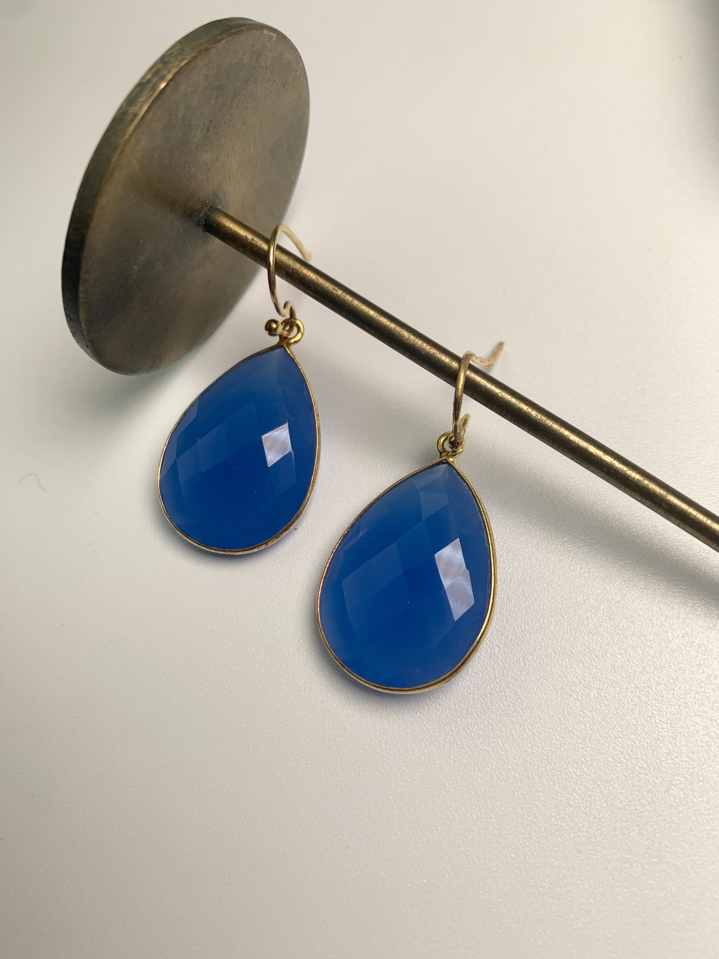 Reina Earrings- Cobalt Blue Chalcedony