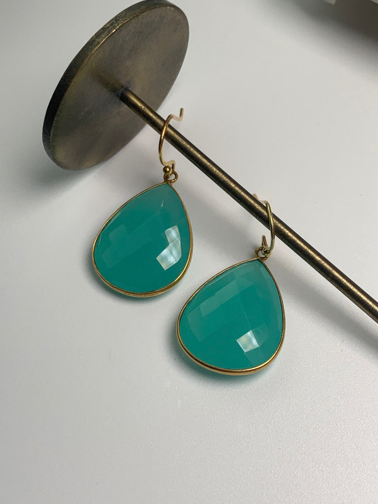 Reina Earrings- Aqua Chalcedony
